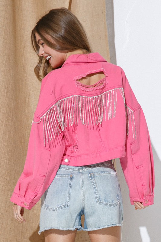 CAN'T TOUCH THIS RHINESTONE DENIM JACKET